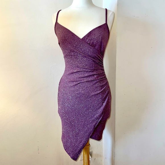 Silver Glitter Spaghetti Strap Dress
